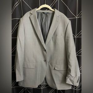 Pronto Uomo Grey 100% Wool Suit Jacket 46R Platinum